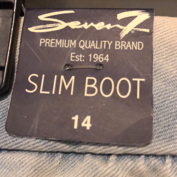 Seven7 jeans. Light denim wash. Size 14 slim boot. - Picture 4 of 5